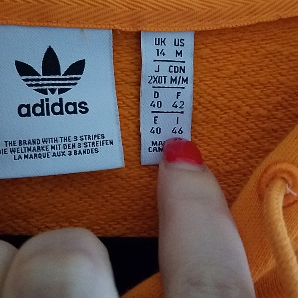 TRADED! Adidas 3 Stripe Crop Orange Hoodie - Picture 6 of 7
